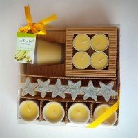 Gift Set-3: Frosted Glass with Star Floater Candles Set